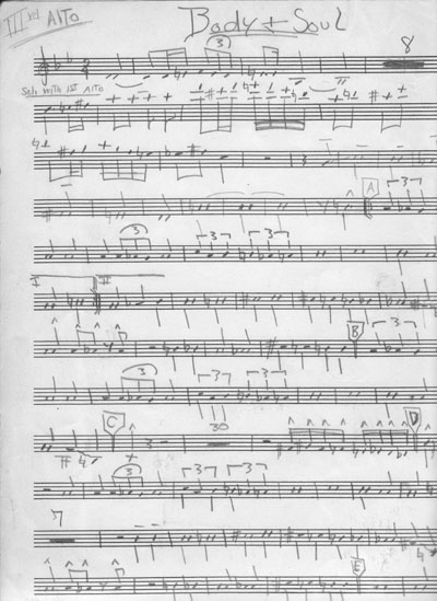 Coltrane Handwritten Score